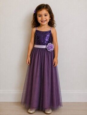 Monsoon Truth Sequin Maxi Girl Dress - size 3 years